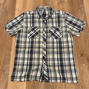 Kuhl Response Short Sleeve Button Up Med Suncel Outdoor Camping Hike Cabincore